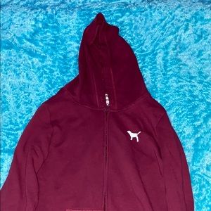 Victoria Secret Brand Pink burgundy zip up jacket